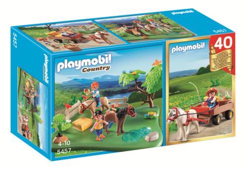Jubileum Compact Set Ponyweide met hooiwagen / CompactSet anniversaire "Cavaliers avec poneys et carriole"