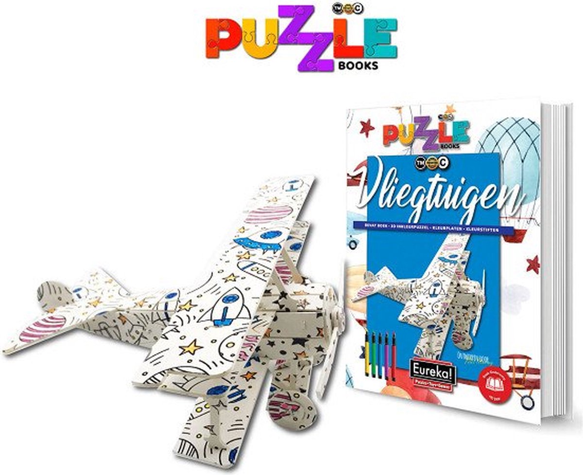 Eureka 3D Puzzle Books Kleur- en Puzzelboek - Vliegtuigen