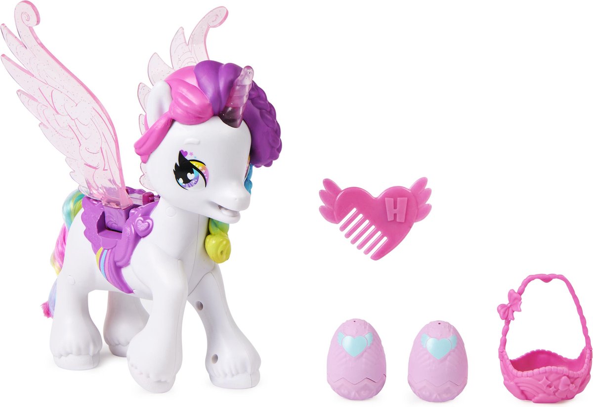 Hatchimals CollEGGtibles - Interactieve Hatchicorn-eenhoorn met slaande vleugels meer dan 60 lichtjes en geluiden en 2 unieke baby's