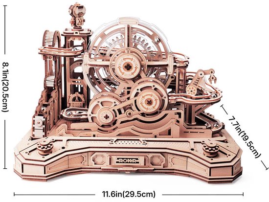 3D DIY Houten Modelbouwpakket Gearball Scramble, Marble Run, EGC01
