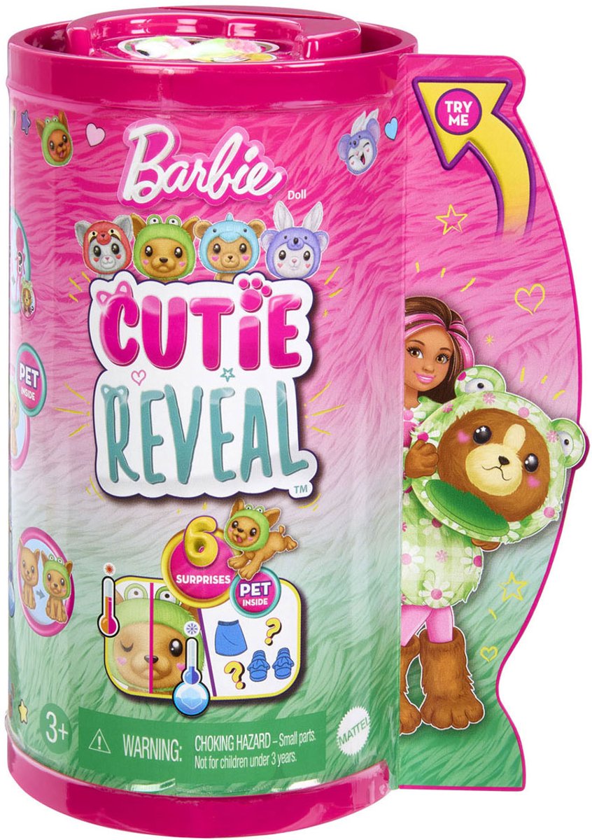 Barbie Cutie Reveal Pop - 13,9 cm - Hond Kikker - Barbiepop