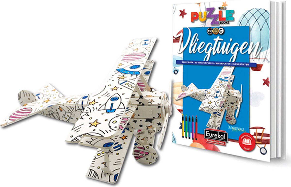 Eureka 3D Puzzle Books Kleur- en Puzzelboek - Vliegtuigen