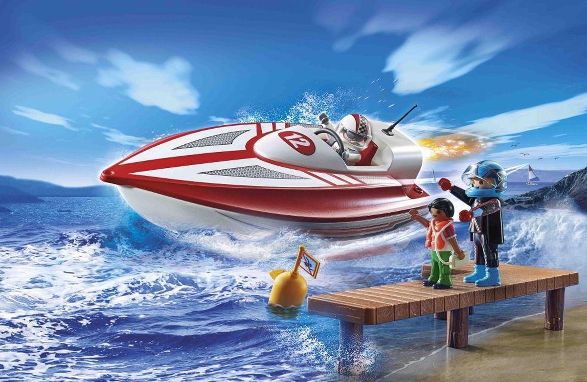 PLAYMOBIL Sports&Action Speedboot met onderwatermotor - 70744