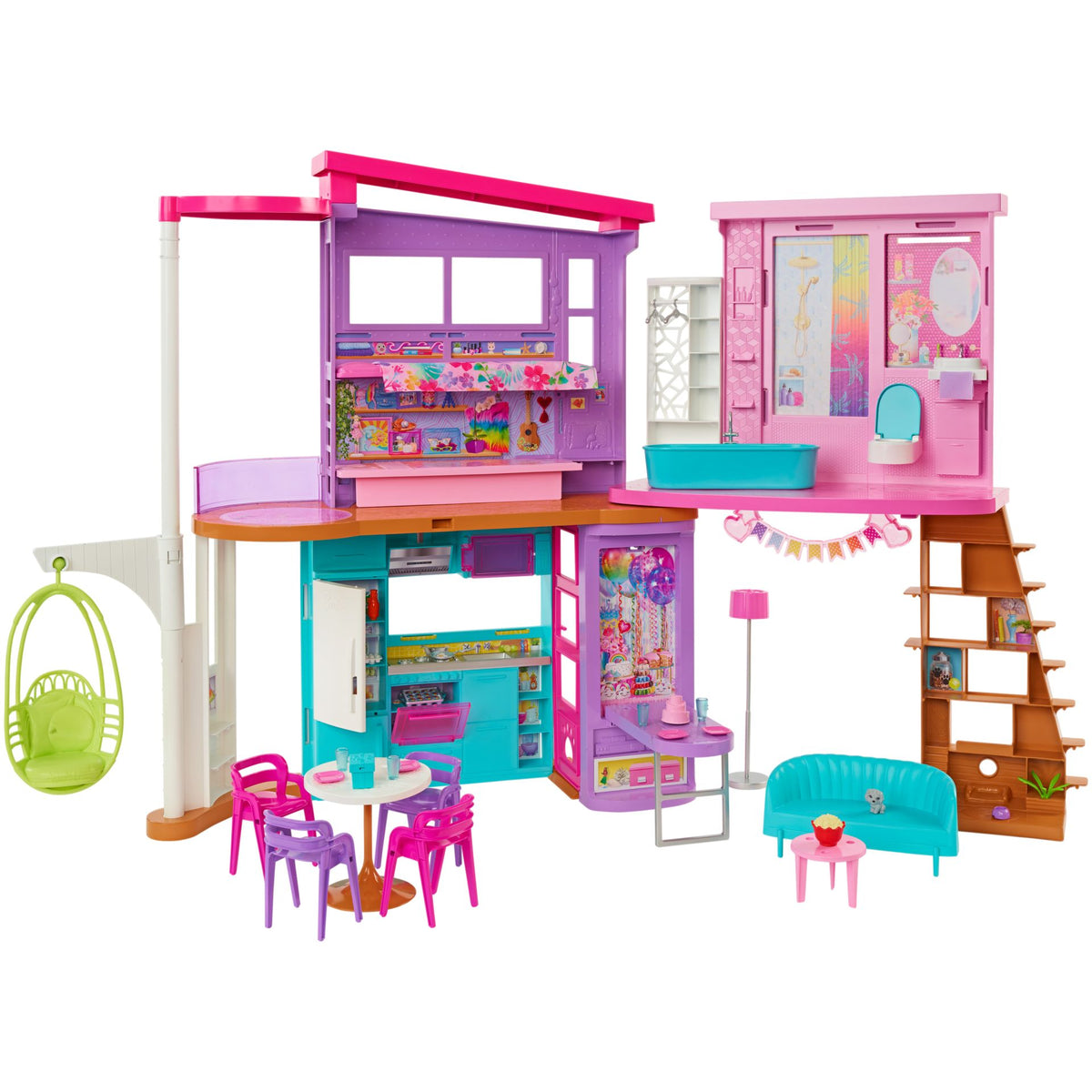 Barbie Malibu Huis - Barbie huis - 2 verdiepingen met barbie meubels