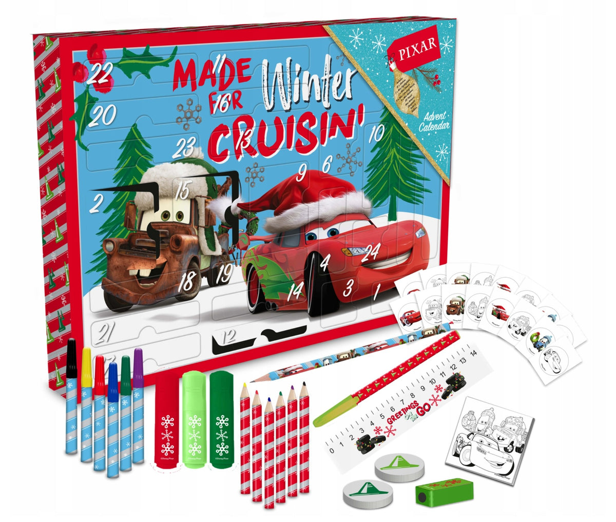 Advent kalender Cars - 39 x 27 cm - Advenstkalender - Adventkalender - Assorti - Aanmaakblokjes