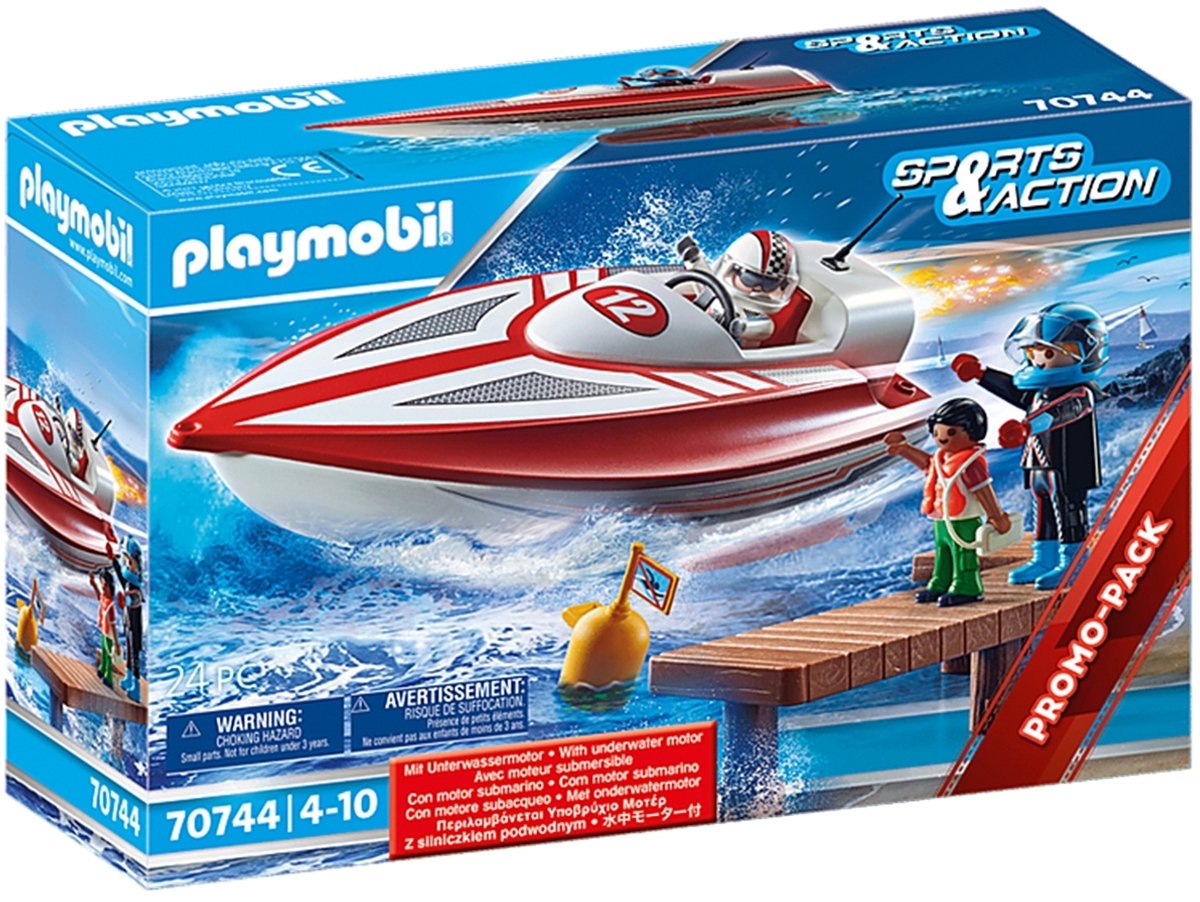 PLAYMOBIL Sports&Action Speedboot met onderwatermotor - 70744