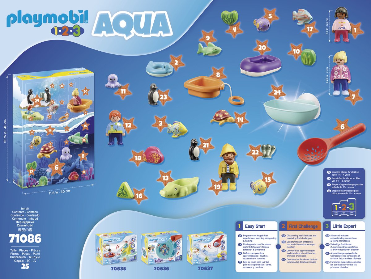 PLAYMOBIL 1.2.3 Aqua Adventskalender 2022 Badplezier - 71086