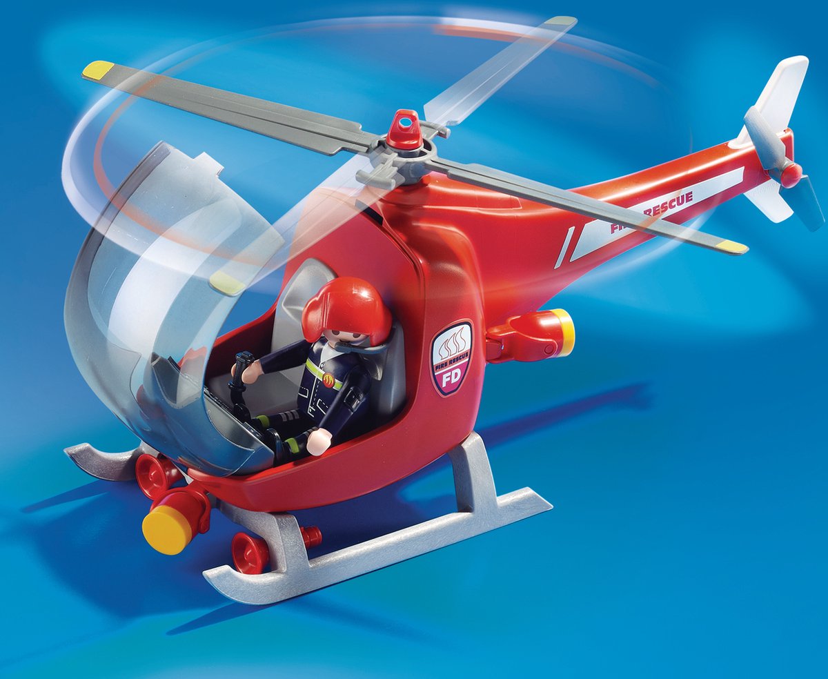 Playmobil 9503 - Mega Brandweer Set - Inclusief boot met onderwatermoter , helicopter en strandbuggy