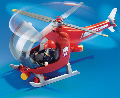 Playmobil 9503 - Mega Brandweer Set - Inclusief boot met onderwatermoter , helicopter en strandbuggy