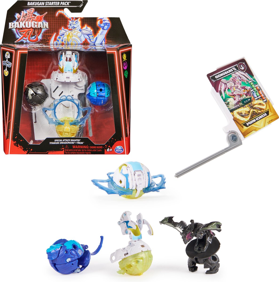 Bakugan - Special Attack-starterpakket - Speelset met 3 Bakugan-actiefiguren en 3 Brawler-kaarten - stijlen kunnen variëren