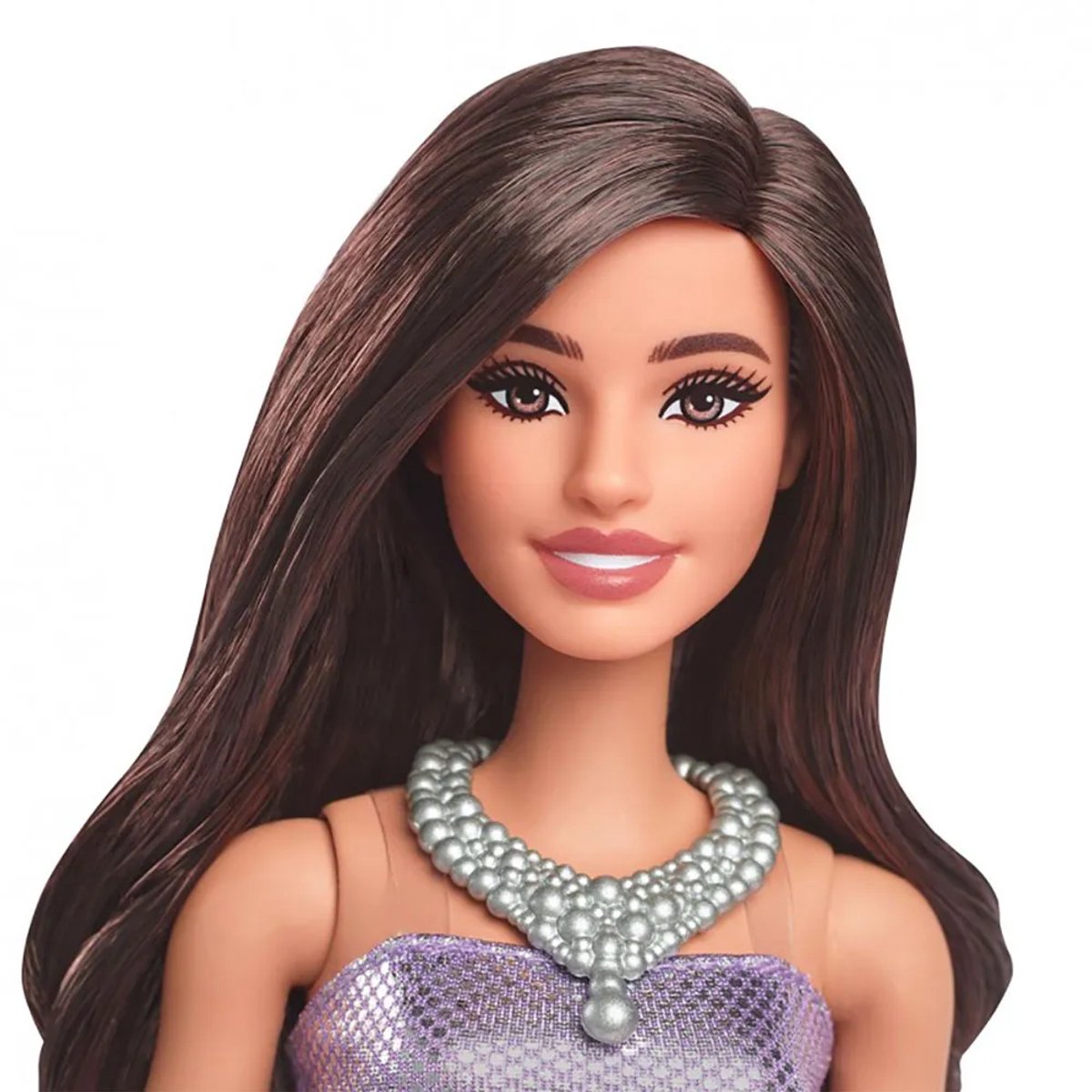 Barbie Fashionista Pop in Sequined Purple Dress.