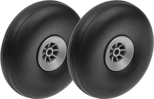 Revtec - Vliegtuig wielen - Rubber met Nylon velg - 73mm - As Dia. 4mm - 2 st