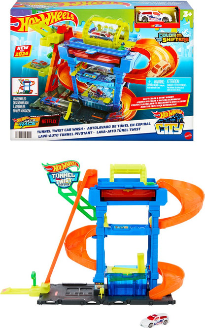 Hot Wheels City Tunnel Twist Car Wash - Racebaan