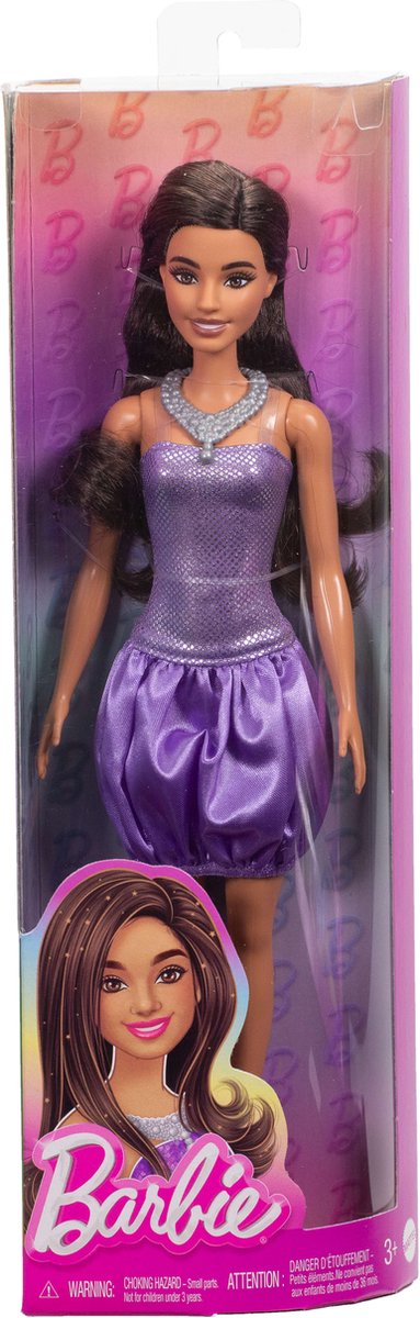 Barbie Fashionista Pop in Sequined Purple Dress.